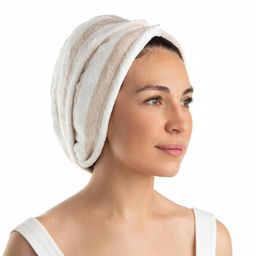 Чалма для сушки волос Этель Полоски, цв.бежевый, 65*25 см, 100% п/э