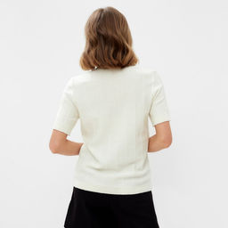 Футболка женская MINAKU: Knitwear collection, экрю, размер 50