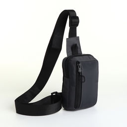Сумка - слинг мужская, из текстиля, серая