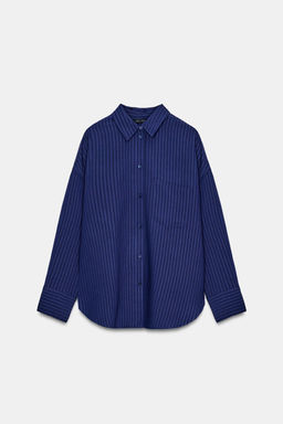 CAMISA RAYAS JACQUARD ZW COLLECTION / Marino - Zara фото 5