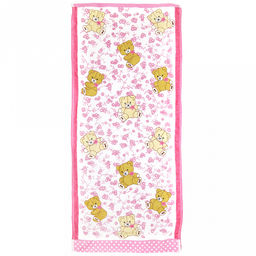 "Япония-2078" Полотенце махровое 34х78см, плотность 300гр/м2, 100% хлопок, "Мишки", розовый, Bolangde (Китай)