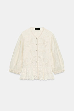 CHAQUETA ROM?NTICA PUNTO COMBINADO / Crudo - Zara фото 6