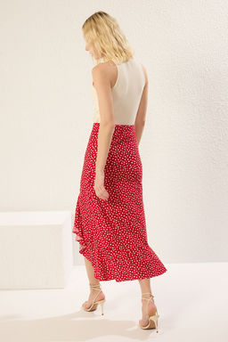 TRENDYOLMILLA Siyah Puantiyeli F?rf?rl? Y?rtmacl? Esnek Midi Orme Etek TWOSS24ET00261 фото 5