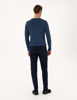 Lacivert Slim Fit Jean Pantolon