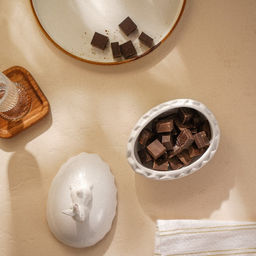 Конфетница SL Home «Пасхальные кролики», 470 мл, 15.5×12×16 см, доломит, белая