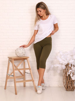 Бриджи женские, модель 163, трикотаж (джерси) (Хаки) - Ивановотекстиль фото 2