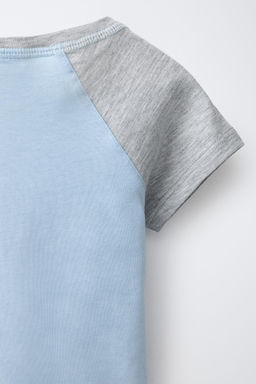 CAMISETA MANGA RANGL?N / Azul claro - Zara фото 7