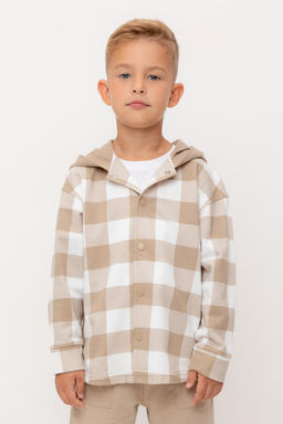 Crockid _ КР 302681/темно-бежевый,клетка виши к534 рубашка для мал  фото 2