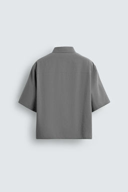 CAMISA FLUIDA ESTRUCTURA CUADROS / Gris antracita - Zara фото 8