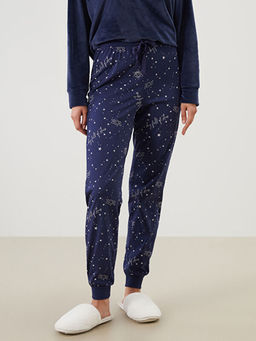 Beli Lastikli Bask?l? Kad?n Jogger Pijama Alt?