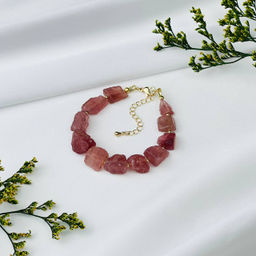 Браслет из Клубничного кварца 16 см +