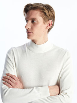 Yar?m Bal?k?? Yaka Erkek Triko Kazak