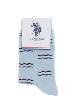 Носки U.S. Polo Assn светло-голубые из хлопка