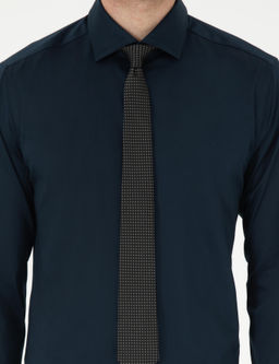 Lacivert Ex. Slim Fit Uzun Kollu Basic G_mlek
