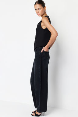 TRENDYOLMILLA Siyah Dusuk Bel Skater Jeans TWOSS24JE00038 фото 3
