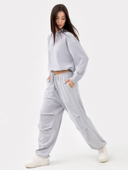 Брюки женские вельветовые в светло-сером цвете