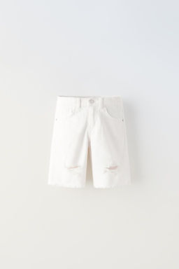 RIPPED DENIM BERMUDA SHORTS