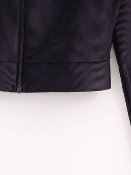 CONTE Укороченный спортивный джемпер в рубчик на молнии LJ 2750 black - Conte elegant фото 8