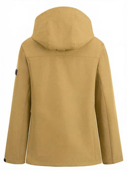 Ветровка женская софтшелл виндстоппер с капюшоном спортивная горчичного цвета 9616_1G