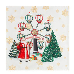 Набор новогодних салфеток Этель Новогодняя ярмарка, 40х40см 4 шт, хлопок, саржа  фото 5