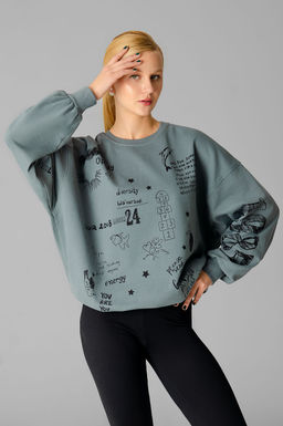 Арт. 15132/1 Свитшот женский оверсайз 46-52 (4 шт) Цвет:темно-серый - Калинка фото 42