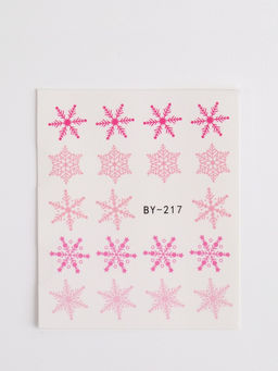 Цена за 6 шт. Слайдеры для ногтей Снежинки, розовые - Qf фото 4