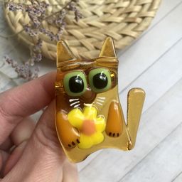 Магнит Кот с ромашкой - Стрекоза фото 3