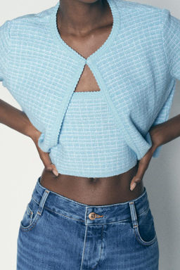 CROPPED KNIT CARDIGAN - Zara фото 7