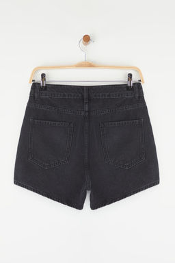 Siyah More Sustainable Yuksek Bel City Boy Denim Sort TWOSS25SR00178