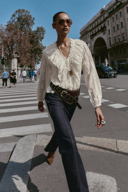 ROMANTIC DOTTED MESH SHIRT