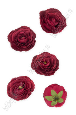 Головки цветов "Пион" 7 см (5 шт) SF-7874, бордовый