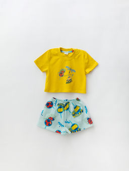 Пижамный комплект футболка и шорты, желтый, 320 - Lesi kids фото 2