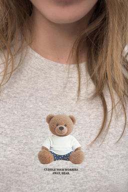 CAMISETA MANGA CORTA OSO / Gris vigor? - Zara фото 2