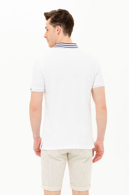 Мужская белая футболка с воротником поло - U.s. polo assn фото 20