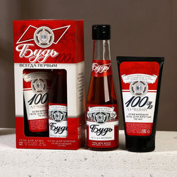 Подарочный набор Будь!, гель для душа пиво 250 мл и гель для бритья 110 мл, Чистое счастье