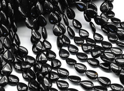 Бусины из агата черного капля 13*18мм, 30см, 18 бусин. Радуга камня