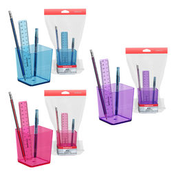 АКЦИЯ Цена за 3 шт. Набор настольный пластиковый ErichKrause® Base, Glitter, ассорти из 3 цветов