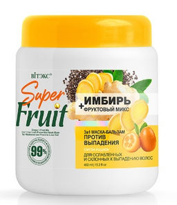 SuperFRUIT Имбирь+фруктовый микс 3в1 Маска-Бальзам Против выпадения волос, 450 мл