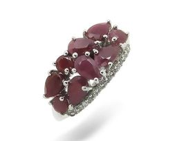 Кольцо из серебра рубин корунд, Арабеска