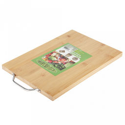 Доска разделочная бамбуковая 34х23,8х1,8см Ручка с металлической ручкой (Китай)
