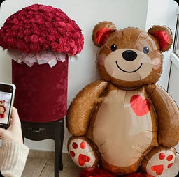 Фольгированный шар Медведь с сердцем 65*90 см. 9046744