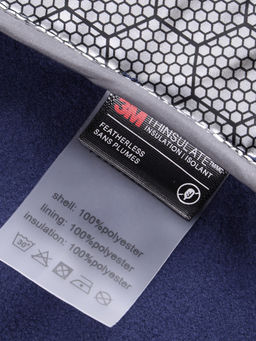 Куртка мужская гибридная стёганая с капюшоном с графеновой подкладкой темно-синего цвета 9621_1TS