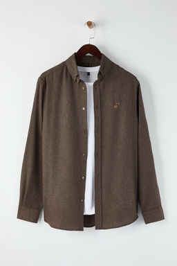 Lacivert Regular Erkek Flanel Nak?sl? Gomlek TMNAW26GO00010 - Trendyolmilla фото 16