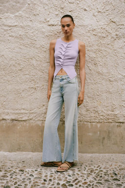 TOP PUNTO FRUNCES / Lila claro