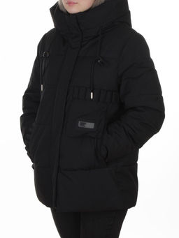 YR-6616 BLACK Куртка зимняя женская (150 гр. холлофайбер)