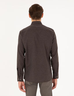 Kahverengi Slim Fit Uzun Kollu G_mlek