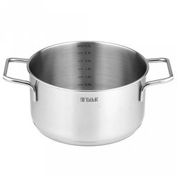 Кастрюля из нержавеющей стали "Сascade" 3л, д20см, h10,5-15см, s0,6мм, дно д18,5см, s2,9мм, стеклянная крышка со стальным ободом и сливом, пароотовод, капсулированное дно, полировка внешняя - матовая, внутренняя - матовая, ручки из нержавеющей стали