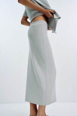 PLAIN KNIT MIDI SKIRT - Zara фото 7