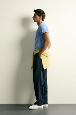 CAMISETA RELAXED FIT COMBINADA / Azul claro - Zara фото 4