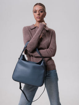 Сумка кожаная на плечо Azaro 30925 серый